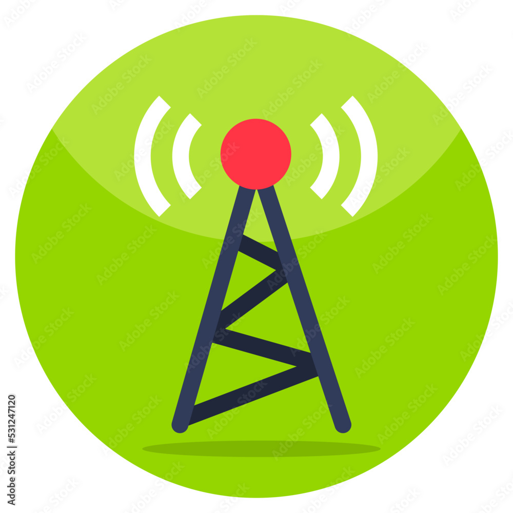 Editable design icon of signal tower Editable design icon of signal tower