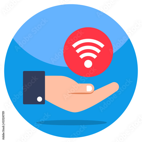 A unique design icon of wifi care