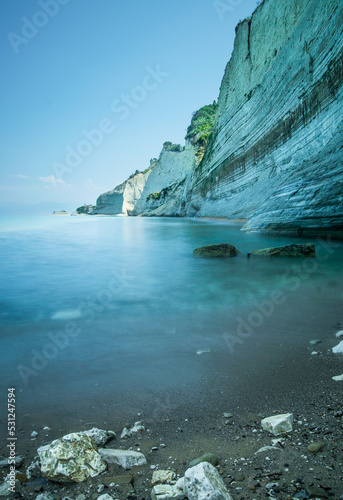 Corfu is one of the most beautiful Greece island. Offering clear blue sea and nice beach. Huge cliffs and rural countryside. Landscape of Corfu or Kerkira. Great place for summer holidays or vacation