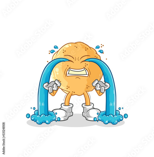 sand ball crying illustration. character vector
