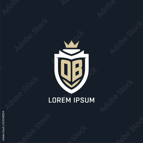 Fotografia Initial letter OB shield and crown logo style, esport team logo design inspirati