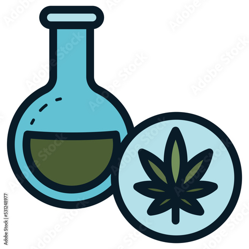 cannabis liquid in erlenmeyer flask