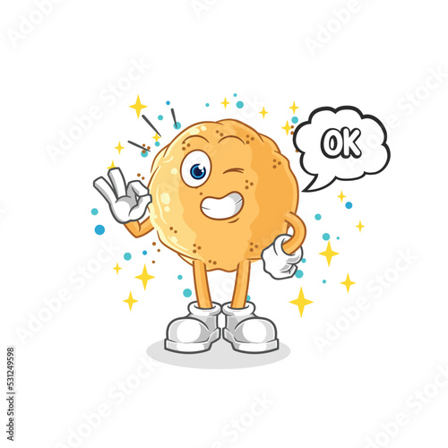 sand ball agree mascot. cartoon vector