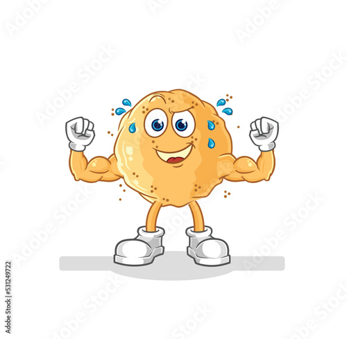 sand ball muscular cartoon. cartoon mascot vector