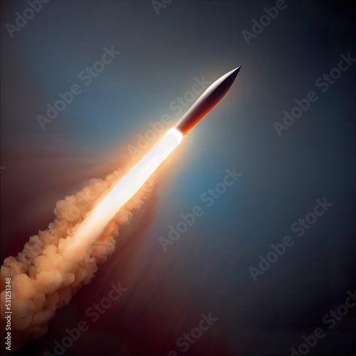 Launch of a ballistic missile illustration