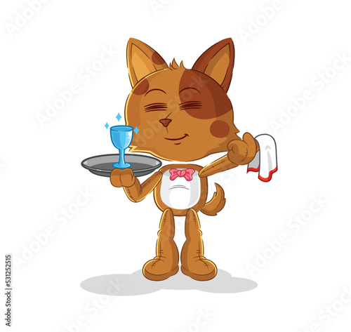 dog waiter cartoon. cartoon mascot vector