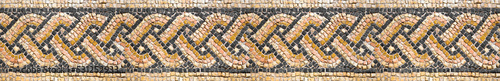 Fotografija Italian roman mosaic with circular graphic made of small colored