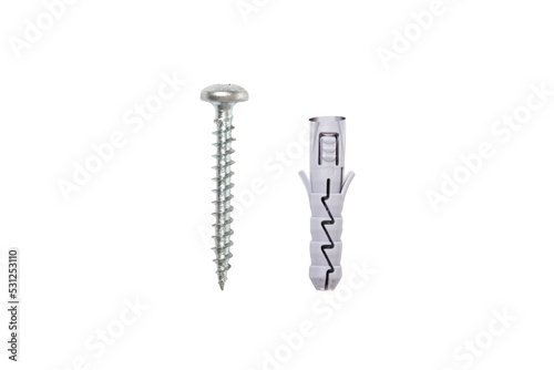 Set of dowel screw isolated photo