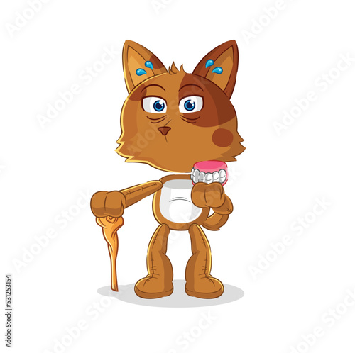 dog white haired old man. character vector