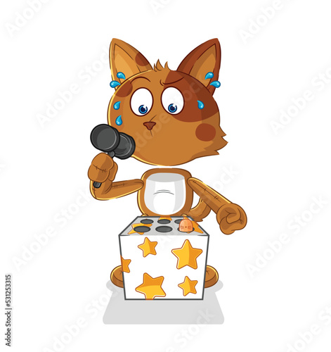 dog play whack a mole mascot. cartoon vector
