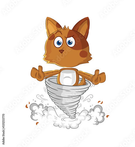 dog in the tornado cartoon character vector