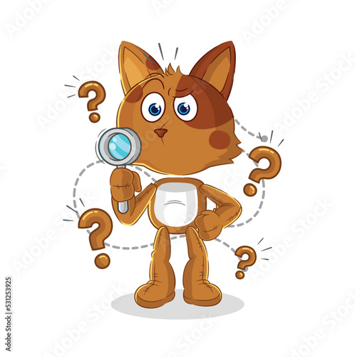 dog searching illustration. character vector