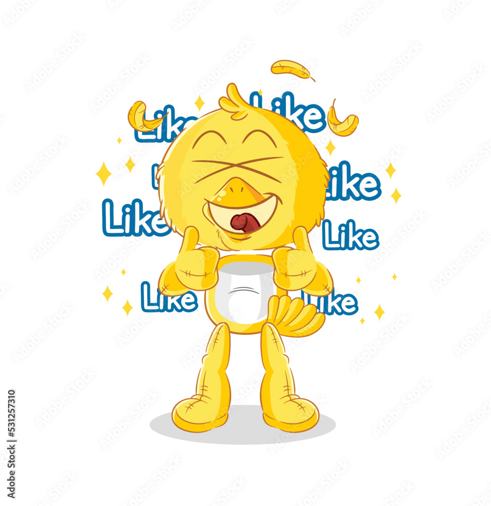 chick give lots of likes. cartoon vector
