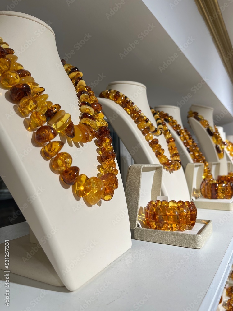 Beautiful amber and gold necklaces