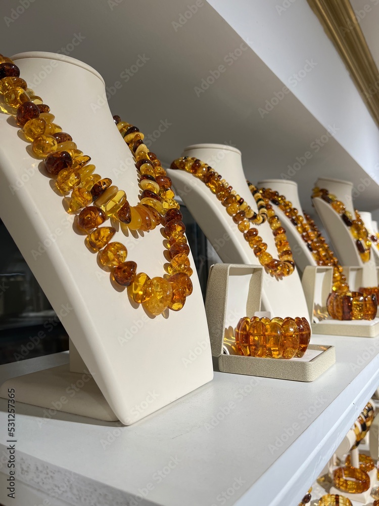 Beautiful amber and gold necklaces