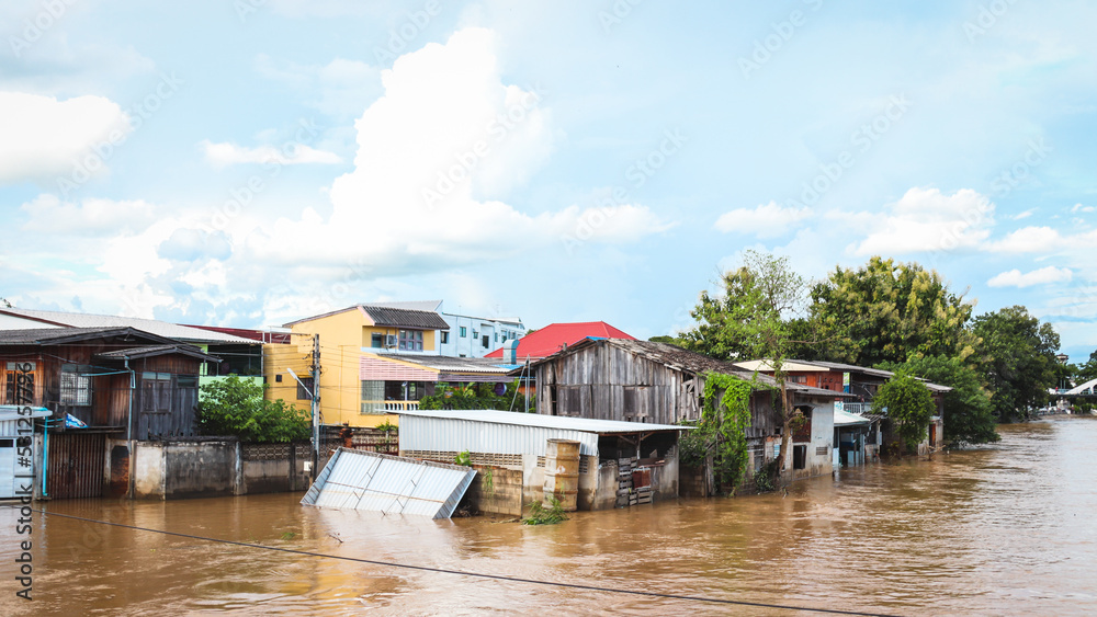 Fototapeta premium river in the village