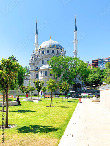 Istanbul, Turkey, May 25, 2022. Nusretiye Mosque is an ornate mosque located in Tophane district of Beyoglu, photo
