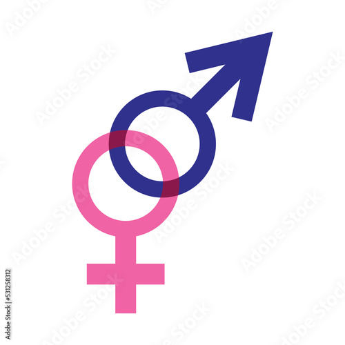Consensual agreement and consent between sex and gender symbol of male and female, woman and man. Gender equality icon. Female rights co