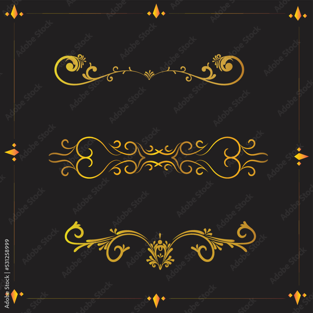 Gold Elegant Swirl Divider Ornament