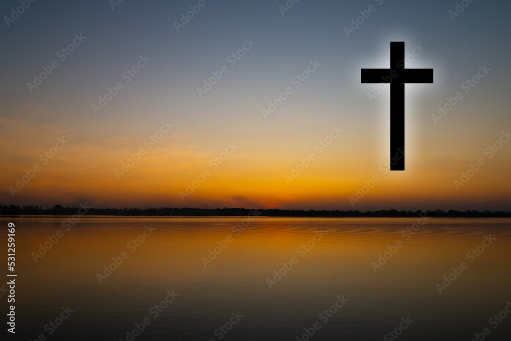 The cross of God in the rays of the sunset The cross of God in the rays of the sunset