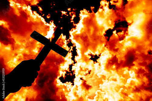 The cross of God in the fire