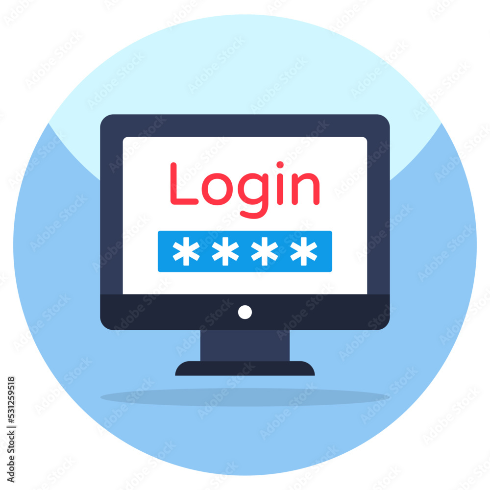 Editable design icon of system login Editable design icon of system login