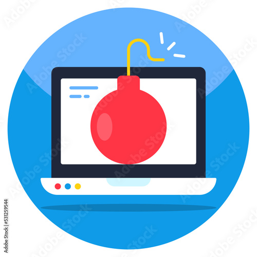 Modern design icon of cyber bomb