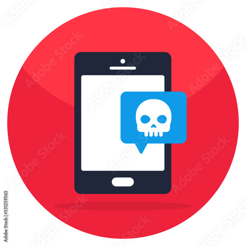 Unique design icon of mobile chat hacking 