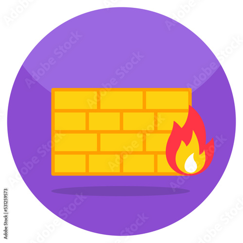 An editable design icon of firewall