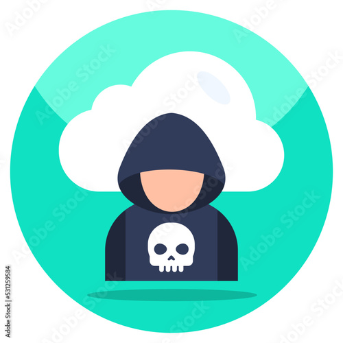 Modern design icon of cloud hacker 
