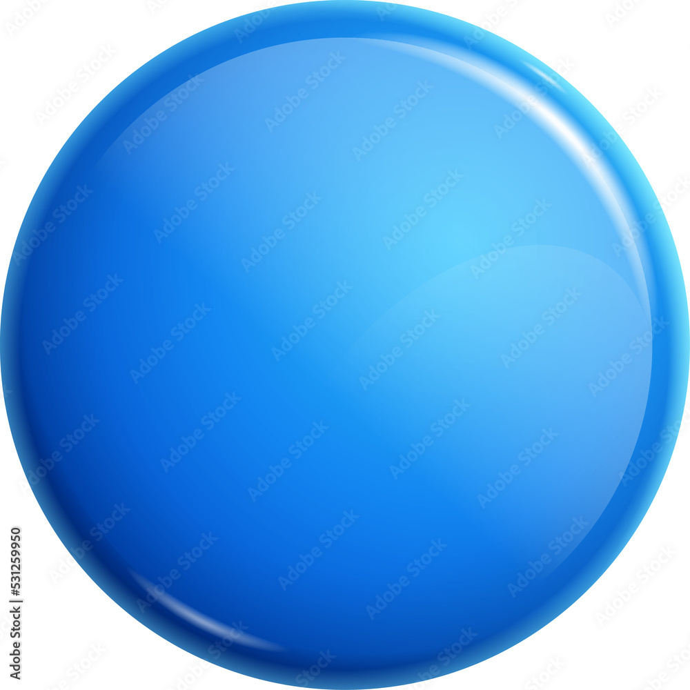 Round blue button glossy label icon