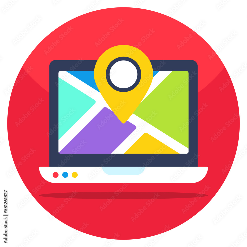 An editable design icon of online location An editable design icon of online location