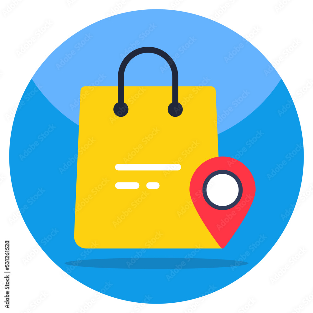 Editable design icon of shopping location Editable design icon of shopping location