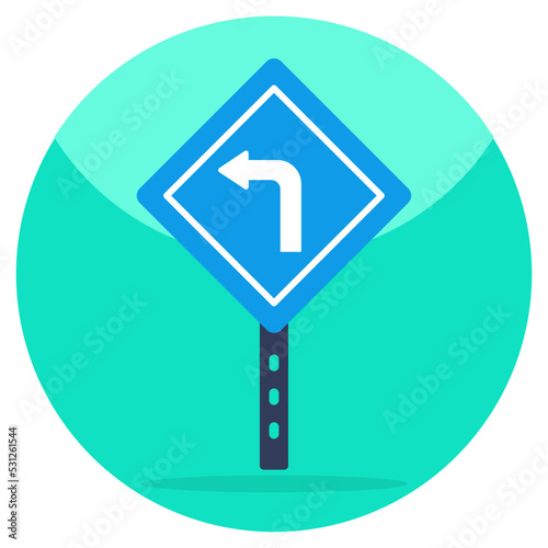 Modern design icon of turn left direction board 