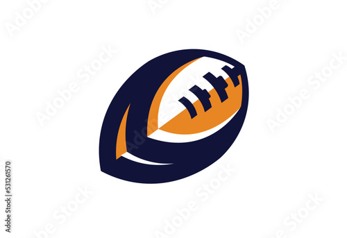 Colorful rugby logo label, American football logo or sports logo
