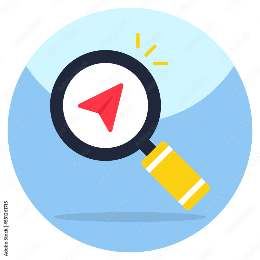 Colored design icon of search navigation arrow Colored design icon of search navigation arrow