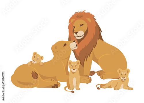 Lion Family Cartoon