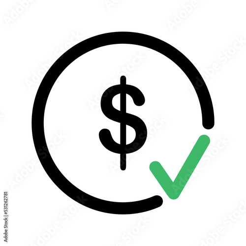 Money. Line Icon Vector. Payment system. Coins and Dollar cent Sign isolated on white background. Business concept.