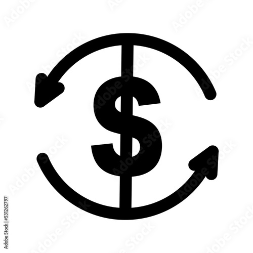 Money. Line Icon Vector. Payment system. Coins and Dollar cent Sign isolated on white background. Business concept.