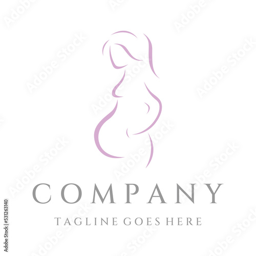 Abstract Logo design of mother or pregnant woman or baby. Logos for clinics, pharmacies and hospitals.
