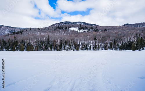 View on Mont Kaaikop in winter in Quebec (Canada)