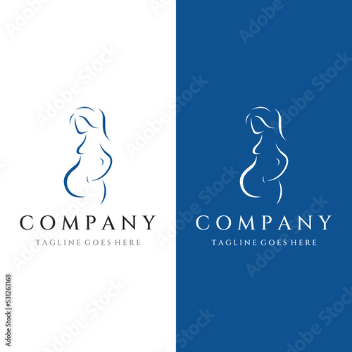 Abstract Logo design of mother or pregnant woman or baby. Logos for clinics, pharmacies and hospitals.