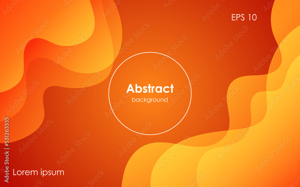 modern orange gradient color liquid abstract background and fluid shape composition