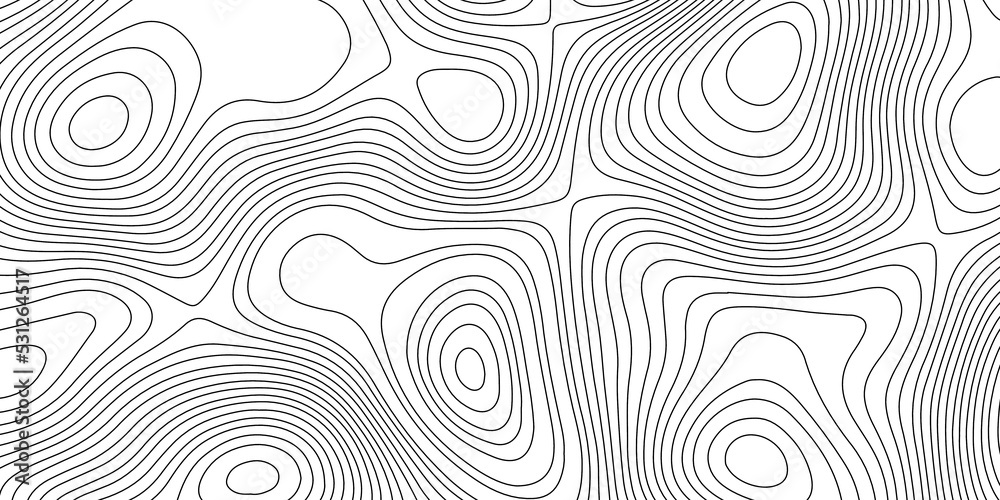 Abstract topographic contours map background. Topographic map and landscape terrain texture grid. Terrain map .Topographic background and texture, monochrome image.  conditional geography scheme  .