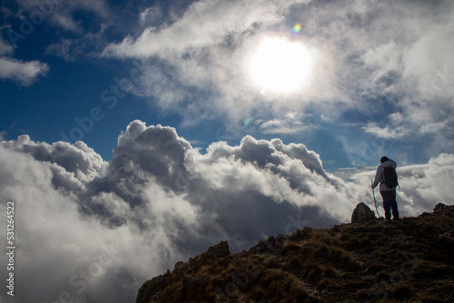 Hiker on the summit of a mountain © ciroorabona