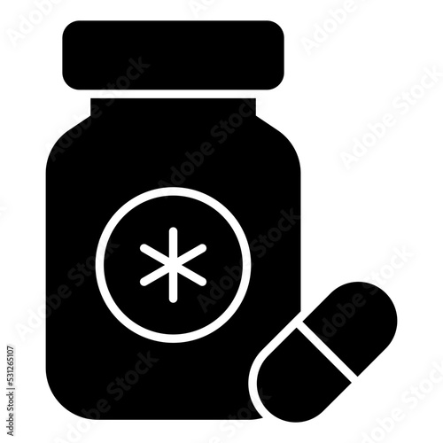 A unique design icon of drugs bottle