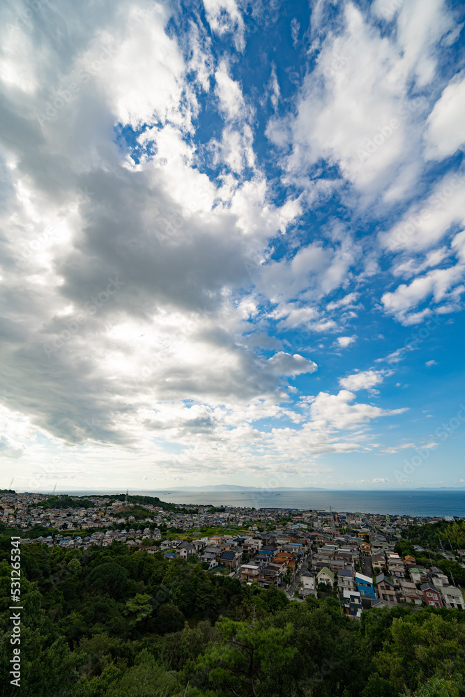 丘の上から見る阪南市の街並み