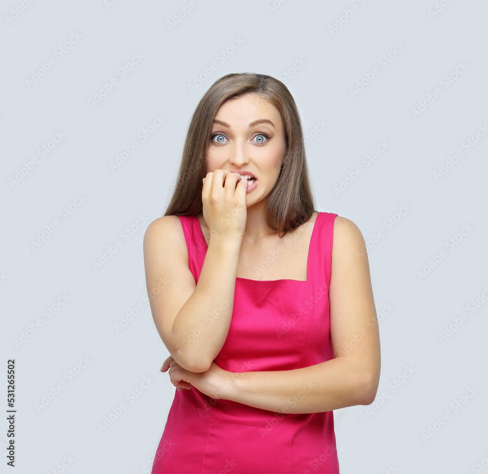 Portrait of surprised girl ,of shocked woman Portrait of surprised girl ,of shocked woman