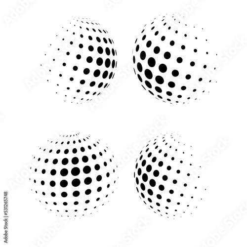 Abstract grunge halftone sphere globe textured background design vector