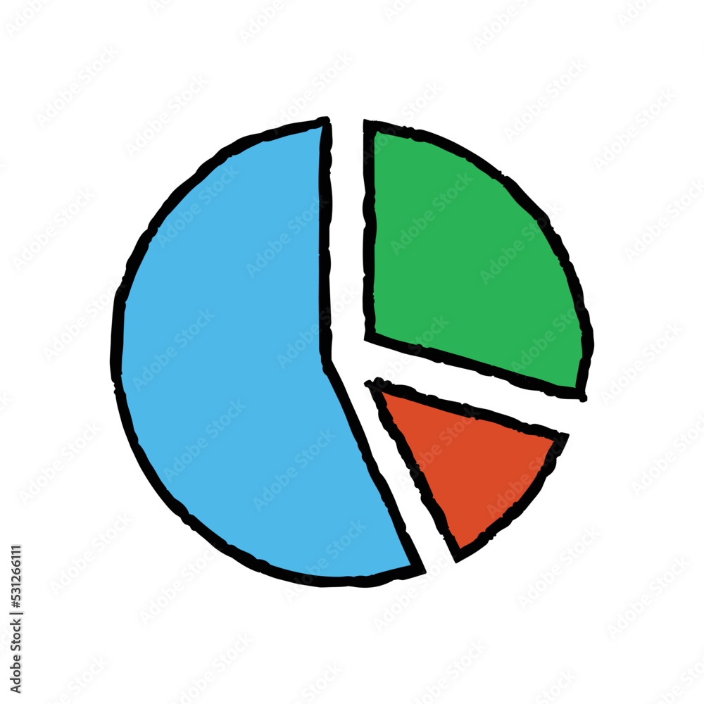 Pie graph hand-drawn icon vector graphic illustration Pie graph hand-drawn icon vector graphic illustration